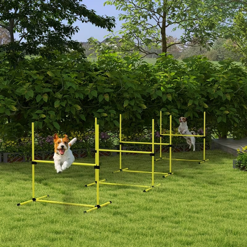 Adjustable Dog Agility Jump Bar Training Set